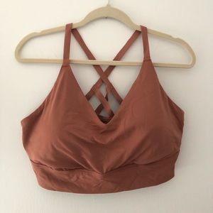 Aerie Offline Burnt Orange Cross Back Sports Bra with Removable Pads XXL